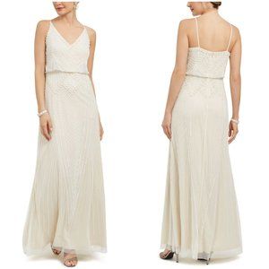 Adrianna Papell Embellished Pearl Blouson Gown